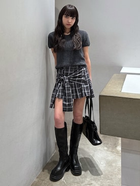 「ロングブーツ」｜KAEDEさん（レディース・160cm）の秋コーディネート