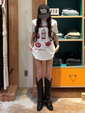 「SLY（スライ）のアイテム（パンツ）」を使った、KAEDEさん（レディース・160cm）の夏コーディネート