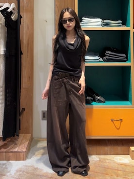 「SLY（スライ）のアイテム（パンツ）」を使った、KAEDEさん（レディース・160cm）の夏コーディネート