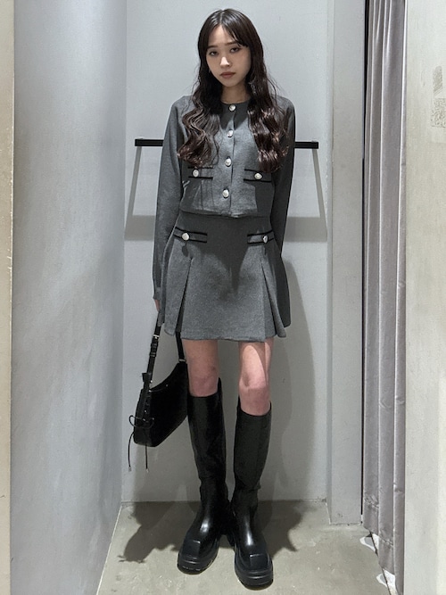 SLY（スライ） ブーツ 「美脚チートブーツ」SQUARE TOE KNEE BOOTS