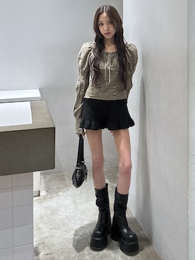 「SLY（スライ）のアイテム（パンツ）」を使った、KAEDEさん（レディース・160cm）の秋コーディネート