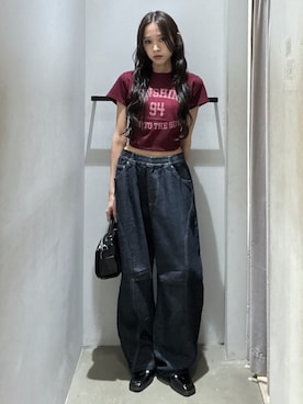 「SLY（スライ）のアイテム（パンツ）」を使った、KAEDEさん（レディース・160cm）の夏コーディネート