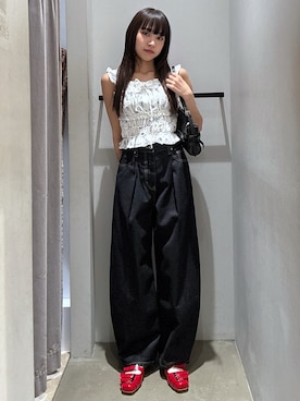 「アイテム（デニムパンツ）」を使った、KAEDEさん（レディース・160cm）の夏コーディネート