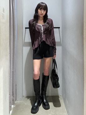 「SLY（スライ）のアイテム（トップス）」を使った、KAEDEさん（レディース・160cm）の秋コーディネート