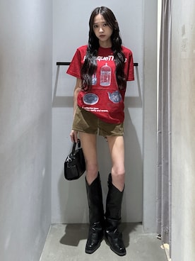 「SLY（スライ）のアイテム（パンツ）」を使った、KAEDEさん（レディース・160cm）の夏コーディネート