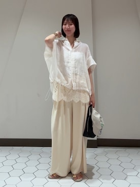 「レースキャミソール」｜doudoujuriさん（レディース・163cm）の春コーディネート