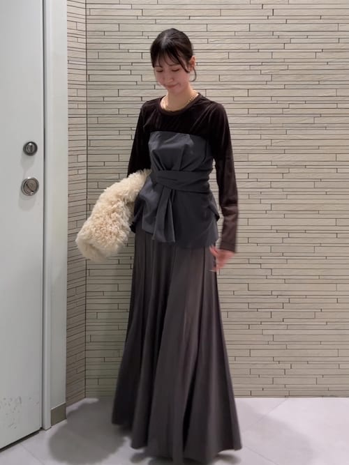 DouDou アシメタックビスチェ チャコールグレー FREE DouDou（ドゥドゥ） ブラウス シャツ アシメタックビスチェ レディース