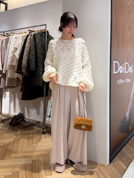 「アイテム（ショルダーバッグ、イエロー系）」を使った、doudoujuriさん（レディース・163cm）の秋コーディネート