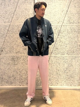 「アイテム（ジャージ）」を使った、YHさん（メンズ・182cm）の秋コーディネート