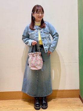 「INDIVI（インディヴィ）の◆ツイードプリントワンピース（チュニック、グレー系）」を使った、ゆっきーさん（レディース・157cm）の冬コーディネート