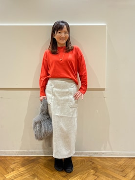「アイテム（スカート）」を使った、ゆっきーさん（レディース・157cm・40代）の秋コーディネート