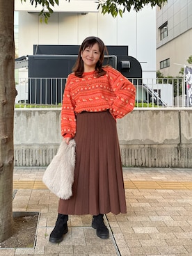 「アイテム（スカート）」を使った、ゆっきーさん（レディース・157cm・40代）の秋コーディネート