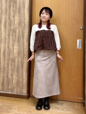 「アイテム（スカート）」を使った、ゆっきーさん（レディース・157cm・40代）の秋コーディネート