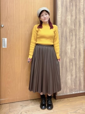 「アイテム（ニット/セーター）」を使った、ゆっきーさん（レディース・157cm・40代）の秋コーディネート