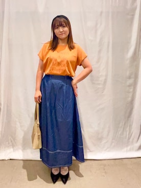 「アイテム（スカート）」を使った、ゆっきーさん（レディース・157cm・40代）の夏コーディネート