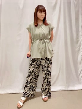 「150cm台コーデ」｜「アイテム（パンツ）」を使った、ゆっきーさん（レディース・157cm）の夏コーディネート
