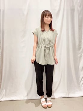 「アイテム（シャツ/ブラウス）」を使った、ゆっきーさん（レディース・157cm・40代）の夏コーディネート