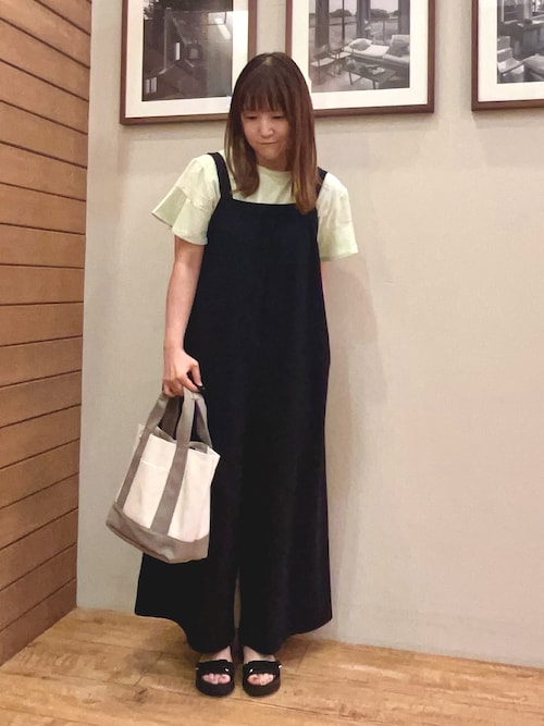 セール】【洗える/S-LL】裏がサラサラ やわらか ギャザーサロペット