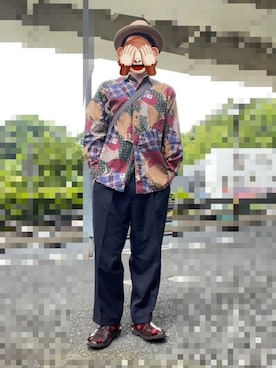 「CHAPS（チャップス）のアイテム（トップス）」を使った、horuazonvrさん（メンズ・166cm）の夏コーディネート