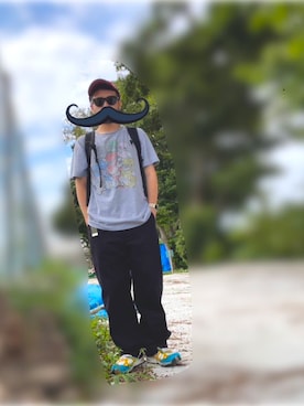 「アイテム（チノパンツ）」を使った、horuazonvrさん（メンズ・166cm）の夏コーディネート