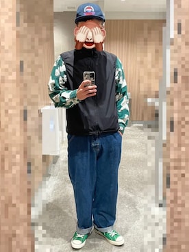 「アイテム（サロペット/オーバーオール）」を使った、horuazonvrさん（メンズ・166cm）の秋コーディネート