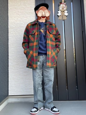 「KANGOL（カンゴール）のアイテム（帽子）」を使った、horuazonvrさん（メンズ・166cm）の冬コーディネート