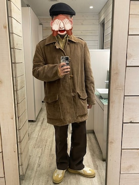 「アイテム（ハンチング/ベレー帽）」を使った、horuazonvrさん（メンズ・166cm）の冬コーディネート