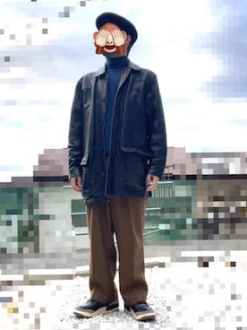 「KANGOL（カンゴール）のアイテム（帽子）」を使った、horuazonvrさん（メンズ・166cm）の冬コーディネート