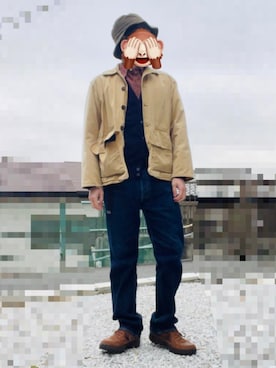 「Champion（チャンピオン）のスタンダード ツイル バケットハット（ハット、グリーン系）」を使った、horuazonvrさん（メンズ・166cm）の春コーディネート