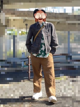 「Levi's（リーバイス）のLevi's/リーバイス TYPE-1 TRUCKER DENIM JACKET/オーバーサイズ デニムジャケット/Gジャン/レディース メンズ（デニムジャケット、ブラック系）」を使った、horuazonvrさん（メンズ・166cm）の春コーディネート