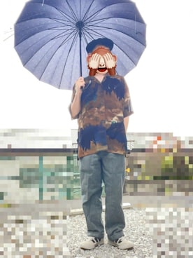 「KANGOL（カンゴール）のKANGOL TROPIC 504 VENTAIR / カンゴール（ハンチング/ベレー帽、ブラック系）」を使った、horuazonvrさん（メンズ・166cm）の夏コーディネート