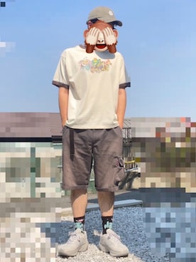 「Design Tshirts Store graniph（デザイン　ティーシャツ　ストア　グラニフ）のアイテム」を使った、horuazonvrさん（メンズ・166cm）の夏コーディネート