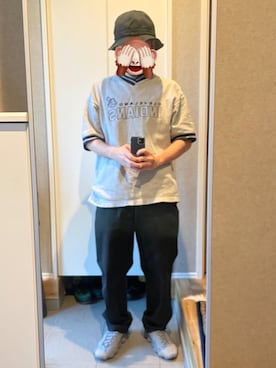 「newhattan（ニューハッタン）のNEWHATTAN ニューハッタン Metro Hat twill ツイルメトロハット（ハット、ブラック系）」を使った、horuazonvrさん（メンズ・166cm）の春コーディネート