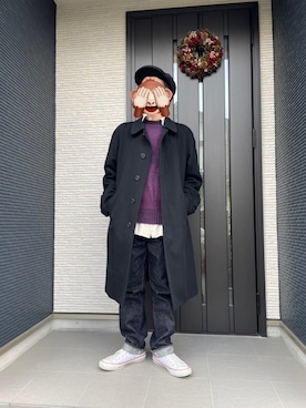 「カシミヤ」｜「アイテム（シューズ）」を使った、horuazonvrさん（メンズ・166cm）の冬コーディネート