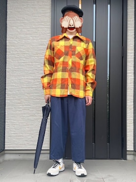 「KANGOL（カンゴール）のアイテム」を使った、horuazonvrさん（メンズ・166cm）の夏コーディネート