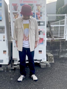 「アイテム（ハット）」を使った、horuazonvrさん（メンズ・166cm）の夏コーディネート
