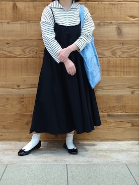 「シアタープロダクツ(THEATRE PRODUCTS)」｜「アイテム（バレエシューズ）」を使った、tomoさん（レディース・152cm）の春コーディネート