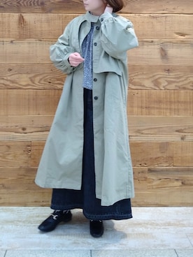 「PUAL CE CIN（ピュアルセシン）のアイテム（ノーカラーコート）」を使った、tomoさん（レディース・152cm）の冬コーディネート