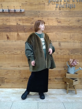 「フォックスファー」｜tomoさん（レディース・152cm）の秋コーディネート