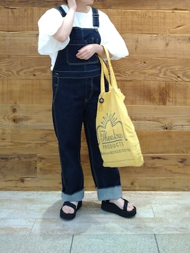 「PUAL CE CIN（ピュアルセシン）のアイテム（サロペット/オーバーオール）」を使った、tomoさん（レディース・152cm）の夏コーディネート
