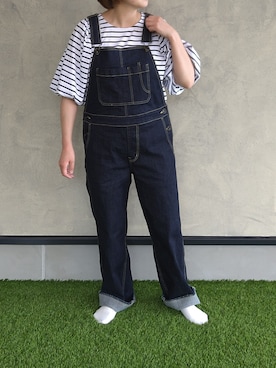 「PUAL CE CIN（ピュアルセシン）のアイテム（サロペット/オーバーオール）」を使った、tomoさん（レディース・152cm）の夏コーディネート