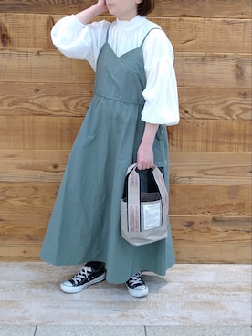 「シアタープロダクツ(THEATRE PRODUCTS)」｜「アイテム（ワンピース/ドレス）」を使った、tomoさん（レディース・152cm）の春コーディネート