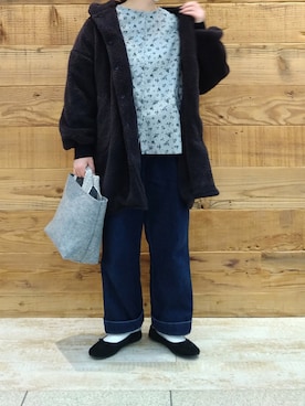 「PUAL CE CIN（ピュアルセシン）のアイテム（その他アウター）」を使った、tomoさん（レディース・152cm）の冬コーディネート