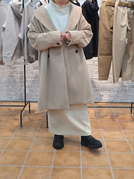 「PUAL CE CIN（ピュアルセシン）のアイテム（チェスターコート）」を使った、tomoさん（レディース・152cm）の冬コーディネート