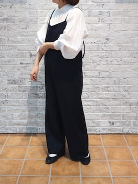 「PUAL CE CIN（ピュアルセシン）のアイテム（サロペット/オーバーオール）」を使った、tomoさん（レディース・152cm）の冬コーディネート