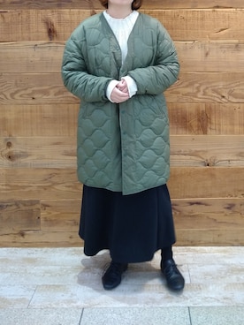 「PUAL CE CIN（ピュアルセシン）のアイテム（ダウンジャケット/コート）」を使った、tomoさん（レディース・152cm）の秋コーディネート