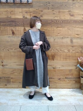 「PUAL CE CIN（ピュアルセシン）のアイテム（その他アウター）」を使った、tomoさん（レディース・152cm）の秋コーディネート