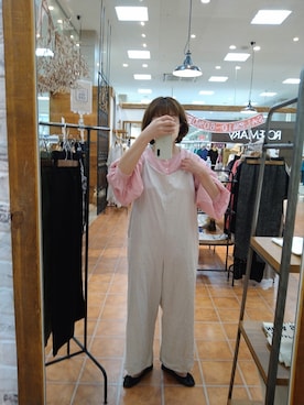 「PUAL CE CIN（ピュアルセシン）のアイテム（サロペット/オーバーオール）」を使った、tomoさん（レディース・152cm）の秋コーディネート
