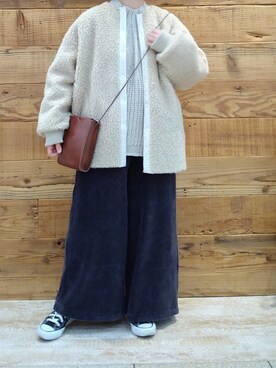 「PUAL CE CIN（ピュアルセシン）のアイテム（その他アウター）」を使った、tomoさん（レディース・152cm）の秋コーディネート