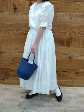 「PUAL CE CIN（ピュアルセシン）の付け襟スムースノースリーブ（キャミソール）」を使った、tomoさん（レディース・152cm）の春コーディネート